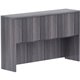 Lorell Essentials Series Stack-on Hutch with Doors - 60" x 15"36" - 4 Door(s) - Finish: Weathered Charcoal Laminate