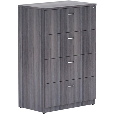 Lorell Essentials Series 4-Drawer Lateral File - 35.5" x 22"54.8" Lateral File, 1" Top - 4 x File Drawer(s) - Finish: Weathered 