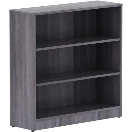 Lorell Laminate Bookcase - 36" x 12" x 36" - 3 x Shelf(ves) - Sturdy, Laminated, Contemporary Style, Square Edge, Adjustable Fee