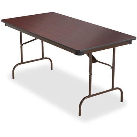 Iceberg Premium Wood Laminate Folding Table - Melamine Rectangle Top - Traditional Style - 300 lb Capacity - 60" Table Top Lengt
