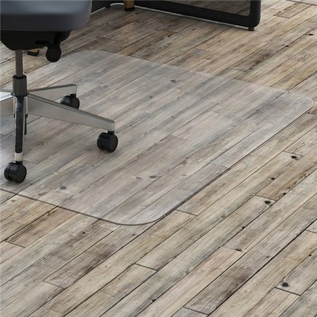 Lorell Big & Tall Chairmat - Hard Floor, Vinyl Floor, Tile Floor, Wood Floor - 53" Length x 45" Width x 0.133" Thickness - Recta