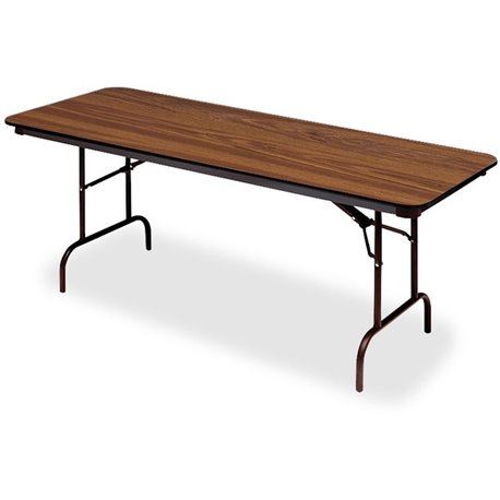 Iceberg Premium Wood Laminate Folding Table - Melamine, Oak Top - 96" Table Top Width x 30" Table Top Depth - Brown, Laminated -