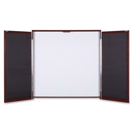 Lorell Dry-erase Whiteboard Presentation Cabinet - Hinged Door - 1 Each - 47.3" x 47.3" x 4.8"