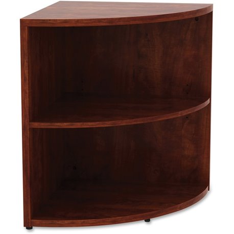 Lorell Essentials Series Desk End Corner Bookcase - 29.5" Height x 23.6" Width x 23.6" DepthFloor - Cherry - Laminate, Polyvinyl