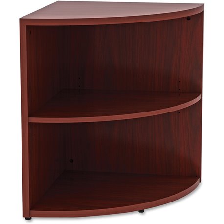 Lorell Essentials Series Desk End Corner Bookcase - 29.5" Height x 23.6" Width x 23.6" Depth - Floor - Mahogany - Laminate, Poly