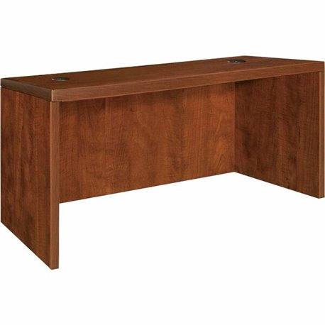 Lorell Essentials Series Rectangular Desk Shell - 47.3" x 29.5" x 1" x 29.5" - Finish: Cherry, Laminate - Grommet, Modesty Panel