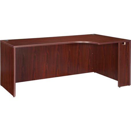 Lorell Essentials Series Right Corner Credenza - 66.1" x 35.4" x 29.5" - Finish: Laminate, Mahogany - Leveling Glide