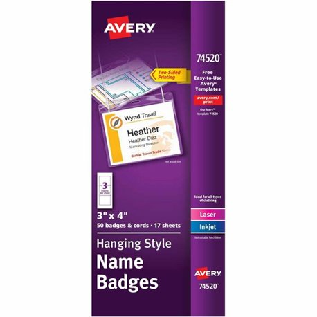 Advantus Antimicrobial ID & Security Pack - Horizontal/Vertical - 20 / Pack - Multicolor