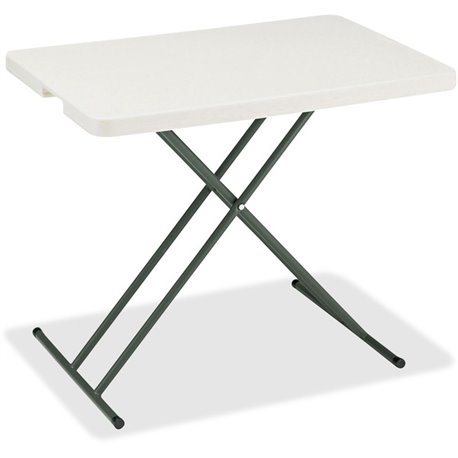 Iceberg IndestrucTable TOO 1200 Series Adjustable Personal Folding Table - Rectangle Top - 25 lb Capacity - Adjustable Height - 