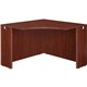 Lorell Essentials Series Corner Desk - 41.4" x 41.4" x 29.5" - Finish: Laminate, Mahogany - Leveling Glide