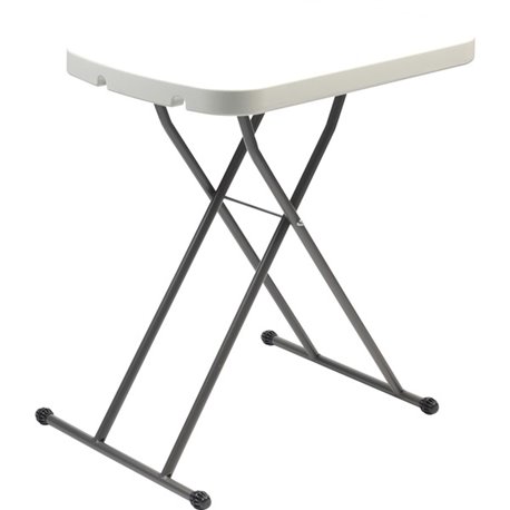 Iceberg IndestrucTable Small Space Personal Table - Platinum - 25 lb Capacity - Adjustable Height - 20.80" to 26.60" Adjustment 