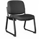 Lorell Black Fabric Guest Chair - Plywood, Fabric Seat - Plywood, Fabric Back - Powder Coated Metal Frame - Sled Base - Black - 