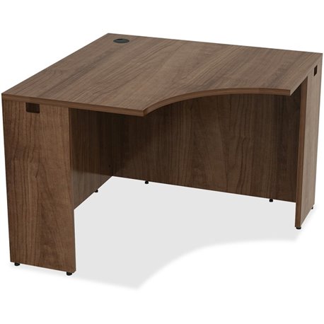 Lorell Essentials Series Corner Desk - 42" x 29.5"24" Desk, 0.1" Edge - Material: Metal - Finish: Walnut, Laminate