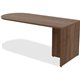 Lorell Essentials Series Peninsula Desk Box 1 of 2 - 30" x 66"29.5" - Reeded Edge - Material: Metal - Finish: Walnut, Laminate