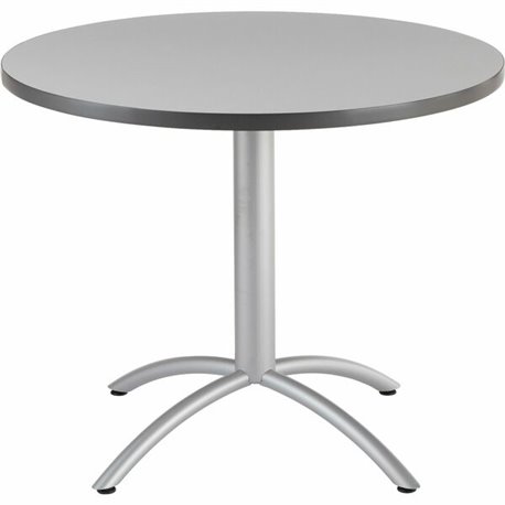 Iceberg CafeWorks 36" Round Cafe Table - Melamine Round Top - Powder Coated - Contemporary Style - 1.13" Table Top Thickness x 3