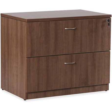 Lorell Essentials Series Lateral File - 1" Top, 0.1" Edge, 35.5" x 22"29.5" Lateral File - 2 x File Drawer(s) - Walnut, Laminate