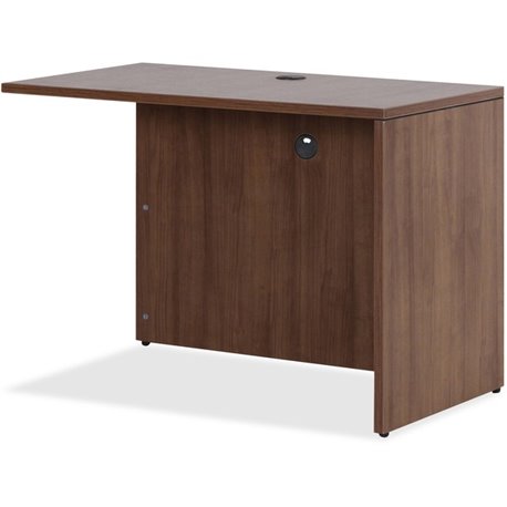 Lorell Essentials Series Return Shell - 47.3" x 23.6"29.5" Return, 1" Top - Finish: Laminate, Walnut - Grommet, Cord Management,