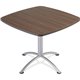 Iceberg iLand 29"H Square Hospitality Table - Square Top - Powder Coated Silver Base - Contemporary Style - 36" Table Top Length