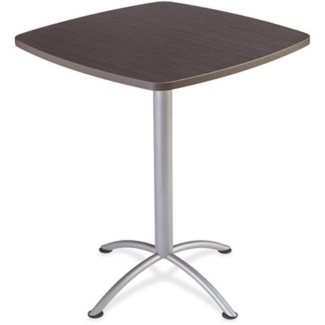 Iceberg iLand 42"H Square Bistro Table - Square Top - Powder Coated Silver Base - Contemporary Style - 36" Table Top Length x 36