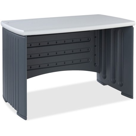 Iceberg Dent and Scratch Resistant Computer Desk - Silver Rectangle Top - Charcoal Gray - 30" Height x 46" Width x 24.50" Depth 