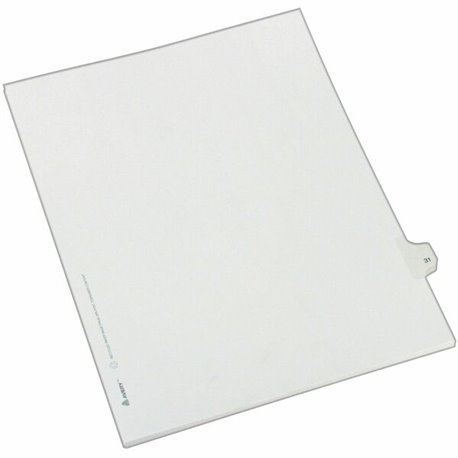 Avery Alllstate Style Individual Legal Dividers - 25 x Divider(s) - Side Tab(s) - 31 - 1 Tab(s)/Set - 8.5" Divider Width x 11" D