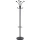 Alba Four Double Peg Coat Stand - 8 Pegs - for Coat, Clothes - Black - 1 Each