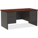 Lorell Fortress Modular Series Double-Pedestal Desk - 60" x 30" , 1.1" Top - 2 x Box, File Drawer(s) - Double Pedestal - Materia