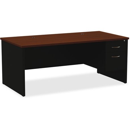 Lorell Fortress Modular Series Right-Pedestal Desk - 72" x 36" , 1.1" Top - 2 x Box, File Drawer(s) - Single Pedestal on Right S