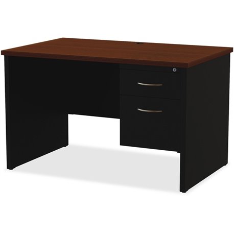 Lorell Fortress Modular Series Right-Pedestal Desk - 48" x 30" , 1.1" Top - 2 x Box, File Drawer(s) - Single Pedestal on Right S