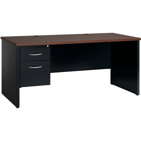 Lorell Fortress Modular Series Left-Pedestal Desk - 66" x 30" , 1.1" Top - 2 x Box, File Drawer(s) - Single Pedestal on Left Sid