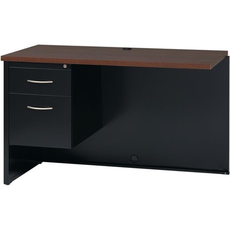 Lorell Fortress Modular Series Left Return - 48" x 24" , 1.1" Top - 2 x Box, File Drawer(s) - Single Pedestal on Left Side - Mat