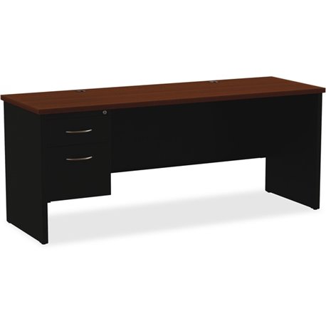 Lorell Fortress Modular Series Left-pedestal Credenza - 72" x 24" , 1.1" Top - 2 x Box, File Drawer(s) - Single Pedestal on Left