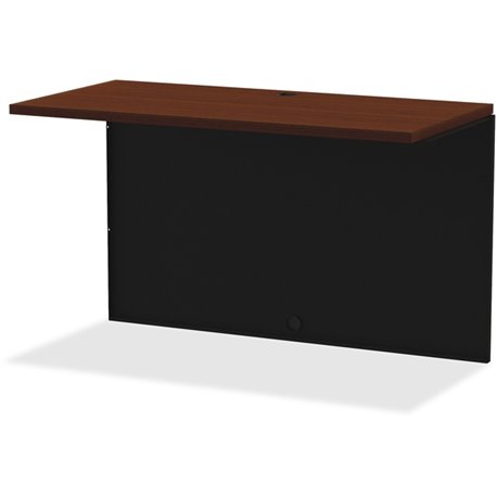 Lorell Fortress Modular Series Bridge - 48" x 24" , 1.1" Top - Material: Steel - Finish: Walnut Laminate, Black - Scratch Resist