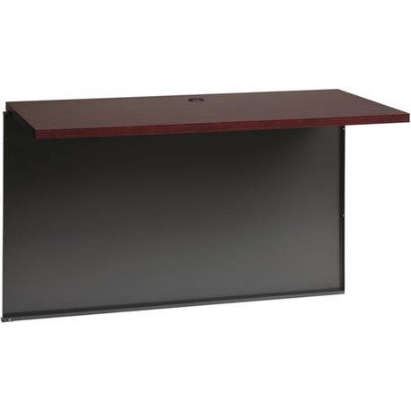 Lorell Fortress Modular Series Bridge - 48" x 24" , 1.1" Top - Material: Steel - Finish: Mahogany Laminate, Charcoal - Scratch R