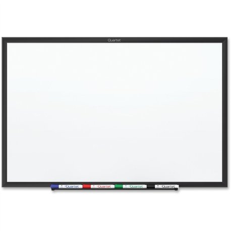 Quartet Classic Magnetic Whiteboard - 36" (3 ft) Width x 24" (2 ft) Height - White Painted Steel Surface - Black Aluminum Frame 