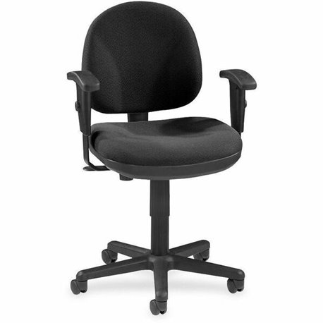 Lorell Millenia Series Pneumatic Adjustable Task Chair - Black Seat - Black Back - 1 Each