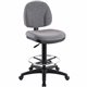 Lorell Millenia Series Adjustable Task Stool with Back - Gray Seat - Gray - 1 Each