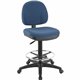 Lorell Millenia Series Adjustable Task Stool with Back - Blue Seat - Blue - 1 Each