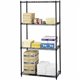 Safco Commercial Wire Shelving - 18" x 72" x 36" - 4 x Shelf(ves) - 2000 lb Load Capacity - Leveling Glide - Black - Powder Coat
