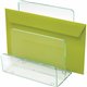 Lorell Mini File Sorter - Desktop - Durable, Lightweight, Non-skid - Clear, Green - Acrylic - 1 Each