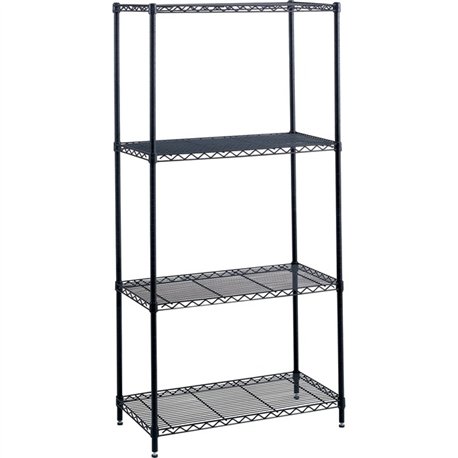 Safco Industrial Wire Shelving - 48" x 18" x 72" - 4 x Shelf(ves) - 1250 lb Load Capacity - Leveling Glide, Dust Proof, Adjustab