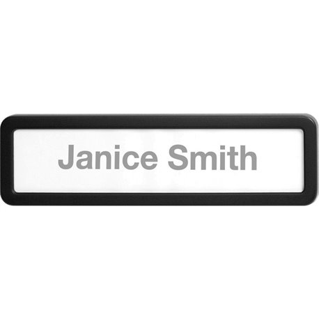 Lorell Recycled Cubicle Nameplate - 1 Each - 0.9" Width x 2.7" Height - Wall - Plastic - Black