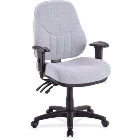 Lorell Bailey High-Back Multi-Task Chair - Gray Acrylic Seat - Black Frame - 1 Each