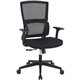 Lorell Mid-back Mesh Chair - Black Fabric Seat - Black Mesh Back - Mid Back - 5-star Base - Armrest - 1 Each