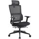 Lorell Mesh High-Back Chair w/Headrest - Black Seat - Black Mesh Back - High Back - 5-star Base - 1 Each