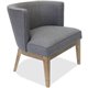 Lorell Accent Guest Chair - Walnut Wood Frame - Four-legged Base - Gray - Linen - 1 Each