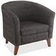 Lorell Barrel Armchair - Black Fabric Seat - Black Fabric Back - Four-legged Base - 1 Each