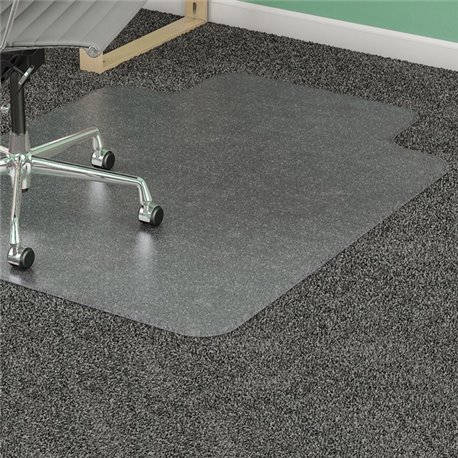 Lorell Medium-pile Chairmat - Carpeted Floor - 48" Length x 36" Width x 0.133" Thickness - Lip Size 10" Length x 19" Width - Vin