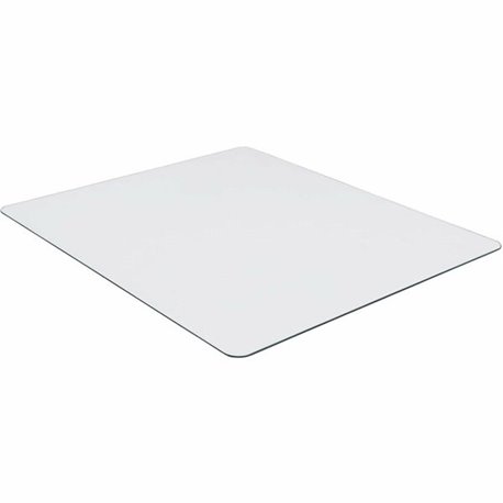 Lorell Tempered Glass Chairmat - Carpet, Hardwood Floor, Marble - 50" Length x 44" Width x 0.250" Thickness - Rectangular - Temp