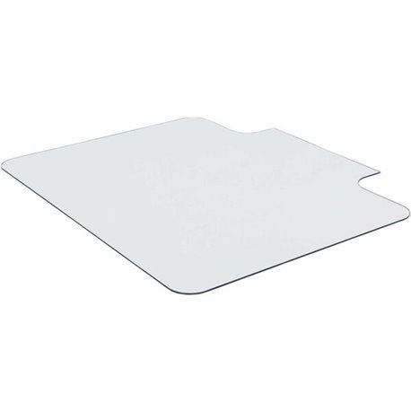 Lorell Tempered Glass Chairmat with Lip - Hardwood Floor, Carpet48" Width x 36" Depth - Lip Size 23" Length x 6" Width - Tempere